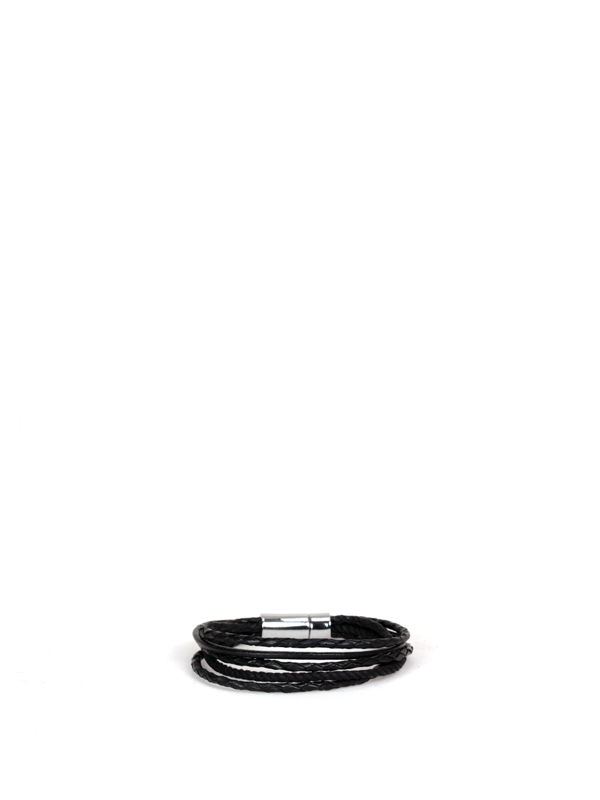 دستبند چرم دست بافت رشته ای