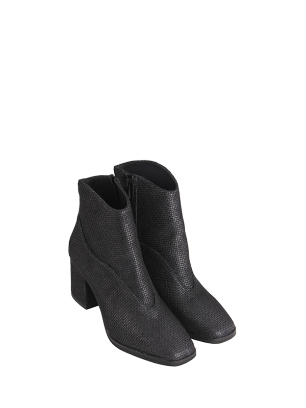 بوت پاشنه دار زیپی پارچه ای