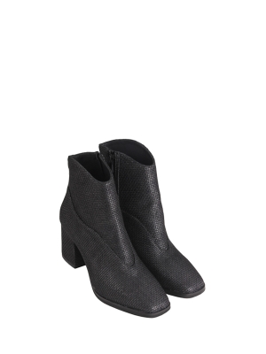 بوت پاشنه دار زیپی پارچه ای