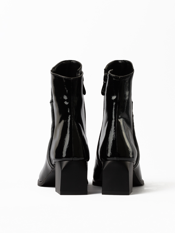 بوت پاشنه دار زیپی ورنی