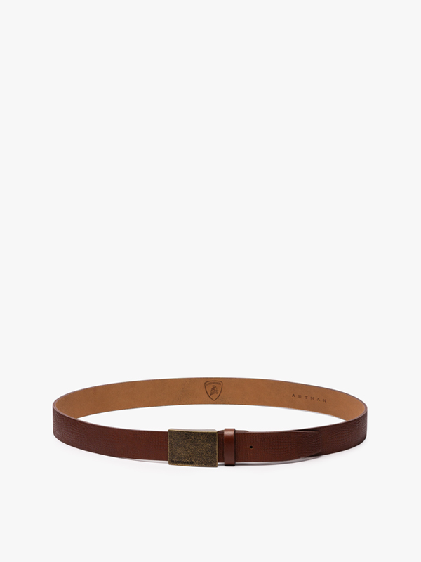 کمربند 4 سانت پلاکی کروکو عسلی