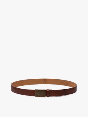 کمربند 4 سانت پلاکی کروکو عسلی