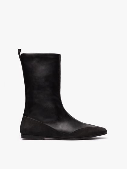 بوت بغل موجدار ساق کشی مشکی نبوک