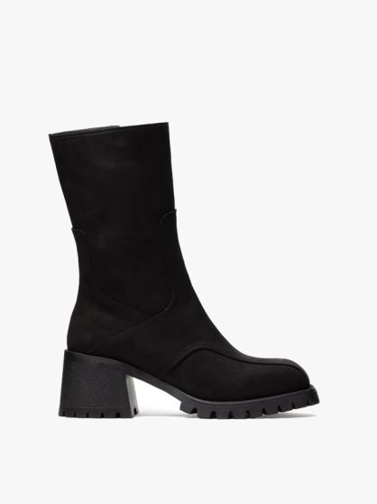 بوت نروژی ساق کشی زیپدار مشکی نبوک