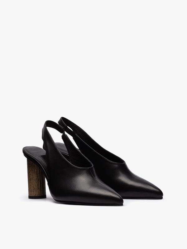 اسلینگ بک پاشنه چوب نوک تیز مشکی سافتی