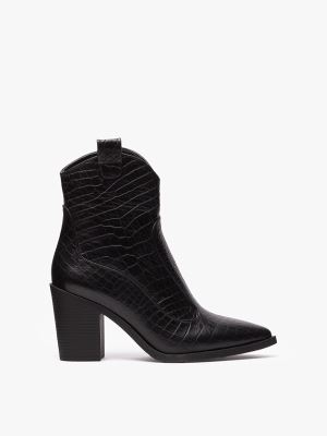 بوت کابوی نوک تیز زنانه مشکی کروکو