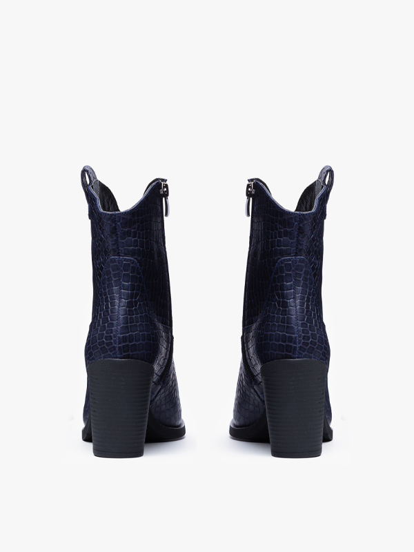 بوت کابوی نوک تیز زنانه سرمه ایی کروکو