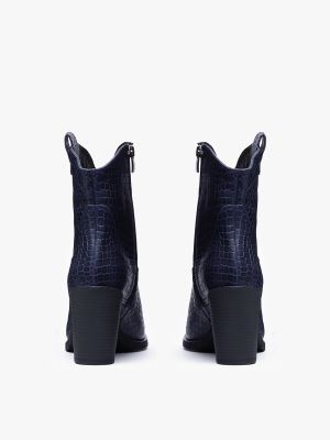 بوت کابوی نوک تیز زنانه سرمه ایی کروکو