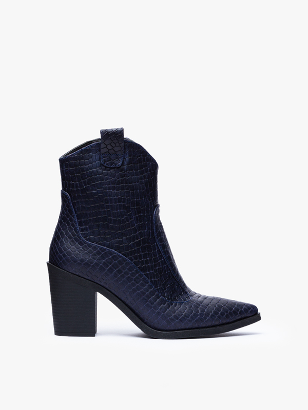 بوت کابوی نوک تیز زنانه سرمه ایی کروکو