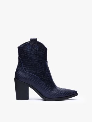 بوت کابوی نوک تیز زنانه سرمه ایی کروکو