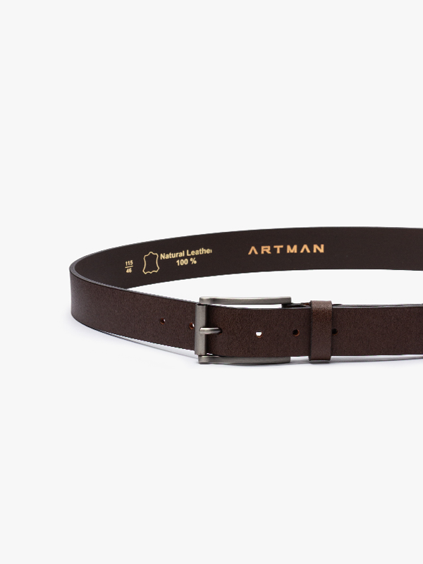 کمربند 3.5 سانت ساده قهوه ایی