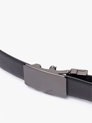 کمربند 3.5 سانت دوبر مشکی-قهوه ایی ریلی F سگک ساده