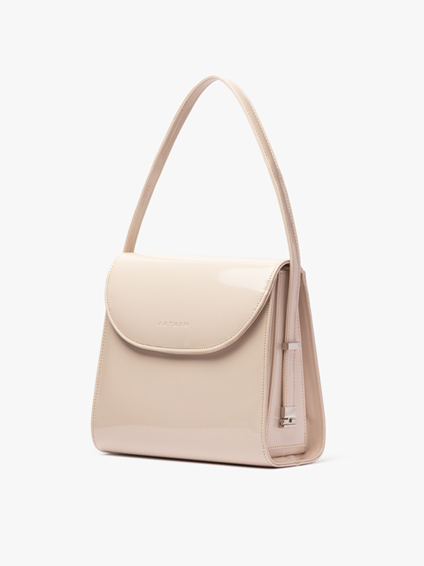 کیف زنانه دستی و دوشی ورنی استخوانی