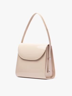 کیف زنانه دستی و دوشی ورنی استخوانی